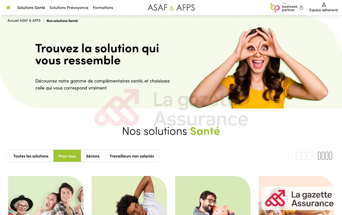 Capture : Nos solutions Santé | ASAF & AFPS